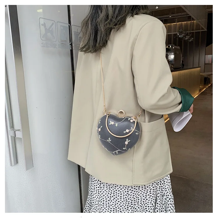 Женская сумка через плечо с сердечком качественная кожаная роскошная сумка дизайнерская сумка женская кружевная сумка через плечо с цветами