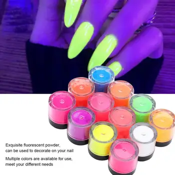 

12 Colors Party Pink Laser Nail Kit Nail Phosphor Powder Halloween Nail Art DIY Fluorescent Powder Nail Art Products