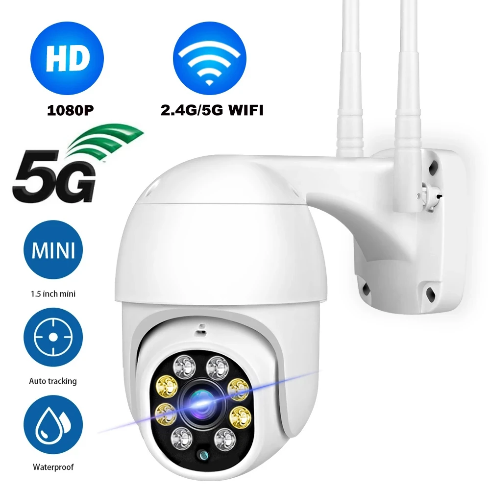 Kamera IP Kamera Wifi 2.4G/5G HD Mini Luar Ruangan 1080P Pelacakan