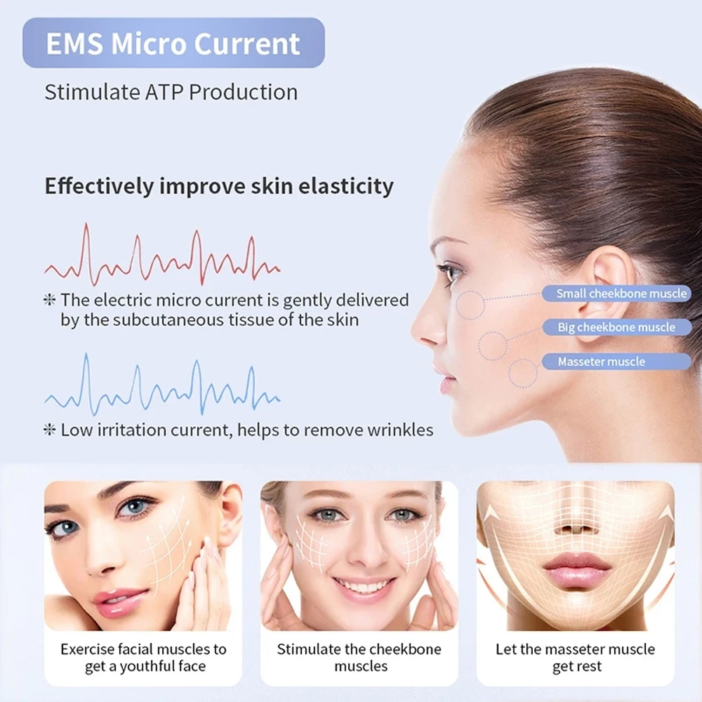 V Face Facial Machine Electric V-Line Up Lift Belt Face Massage LED Skin Lifting Firming Beauty Device Double Chin Reducer