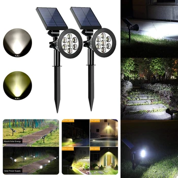 

4pcs 4/7 LEDs Landscape Lights Waterproof Garden Pathway Lights Walls Trees Flags Outdoor Spotlights with Spike Lawn lamps Q30