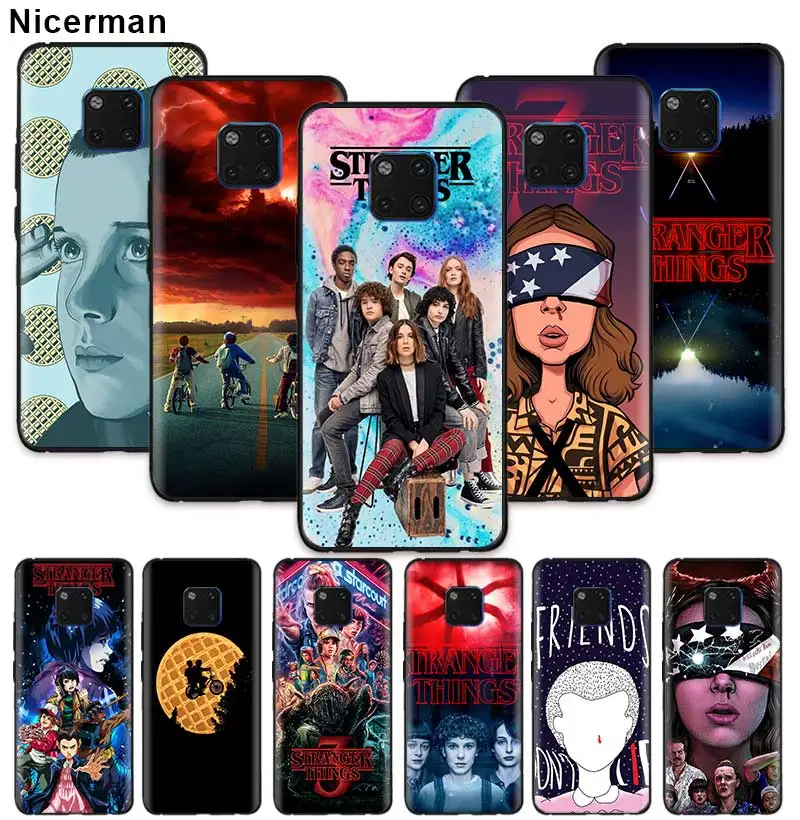 

Stranger Things 3 Case for Huawei Mate 20 30 10 Lite Nova 5i 5 Pro Honor 20Pro 8x Black Silicone Phone Cover Shell housing Cage