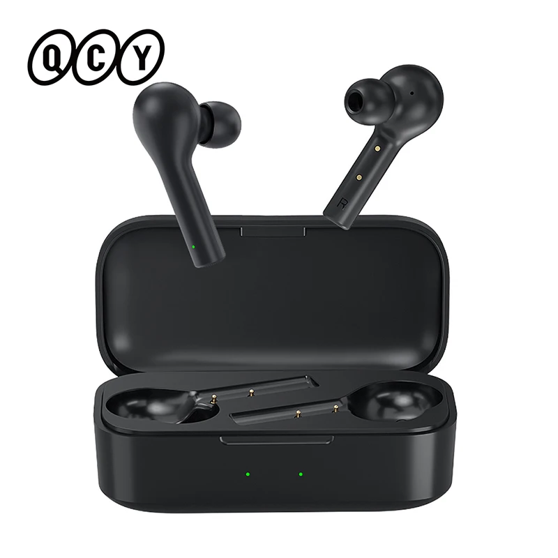 QCY-auriculares inalámbricos T5 con Bluetooth 5,1, cascos deportivos para correr, reconocimiento, compatible con aplicación de Control táctil y carga inalámbrica