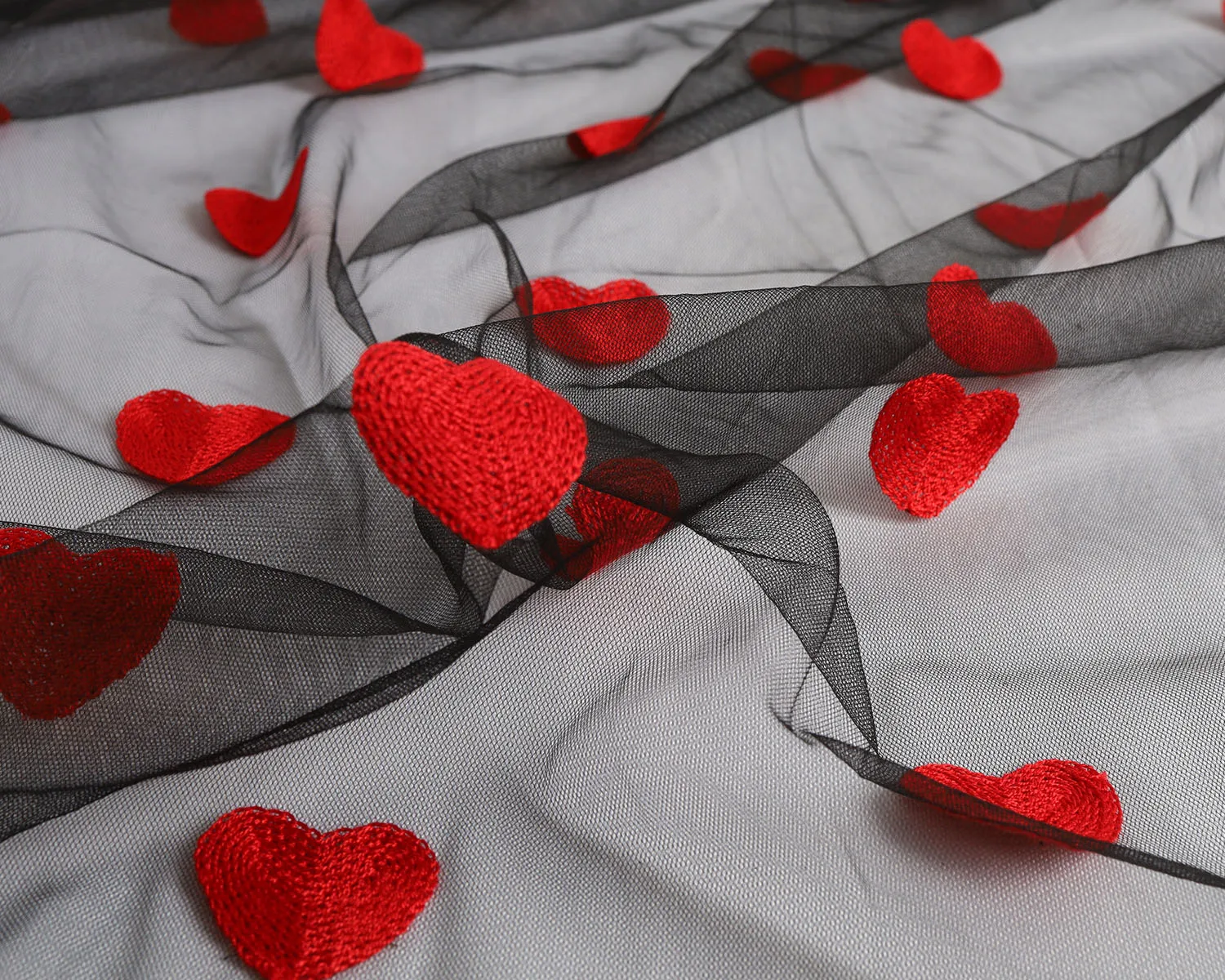 Тюлевая Ткань Red Hearts сетка для изготовления платьев рукоделие сделай сам шитье
