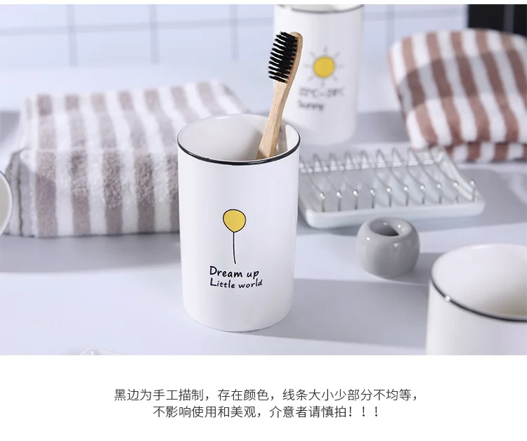 Керамика чашка для полоскания рта творческий мультфильм стакана воды бытовой чашка для полоскания рта парные чашки туалетные принадлежности