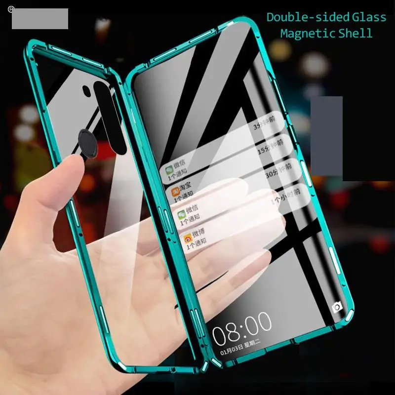 For xiaomi redmi note 9s case cover note 8 7 9 pro max back cover magnetic glass clear protective coque for xiaomi mi 10 9t case