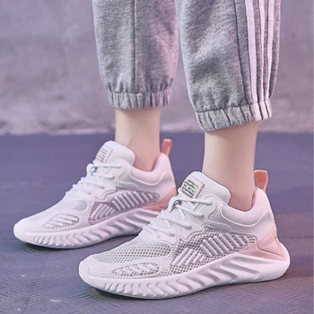 

2019 breathable mesh women's running shoes fashion light flying woven walking shoes Outdoor Jogging zapatos de mujer M2-92