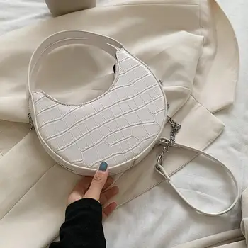 

Retro Stone Pattern Women Handbag Female PU Leather Solid Color Totes Chain Travel Elegant Crossbody Shoulder Hobos Bags