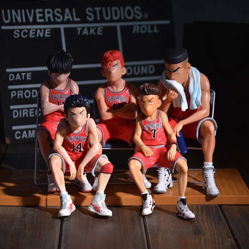 Hot 5pcs/set Slam Dunk Action Figure Toys Hanamichi Sakuragi Rukawa Kaede Akagi Takenori Miyagi Ryota Anime Figure Model Toys