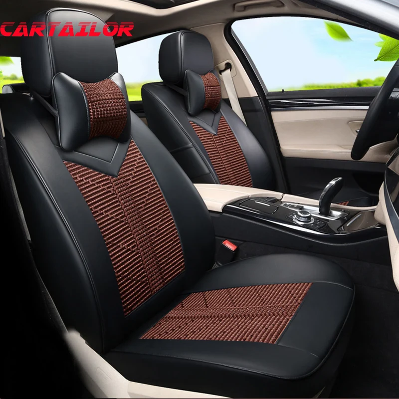 CARTAILOR Car Seat Cover Leather PU &amp Ice Silk Covers for Seats lexus gx 470 gx460 Cars Interior Accessories | Автомобили и