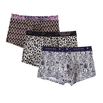 

3 Pcs Mens Boxer Cotton Underpants Knickers Sexy Shorts Underwear Masculina Mens Underwear Underpants Sexy Clothes Shorts 3XL