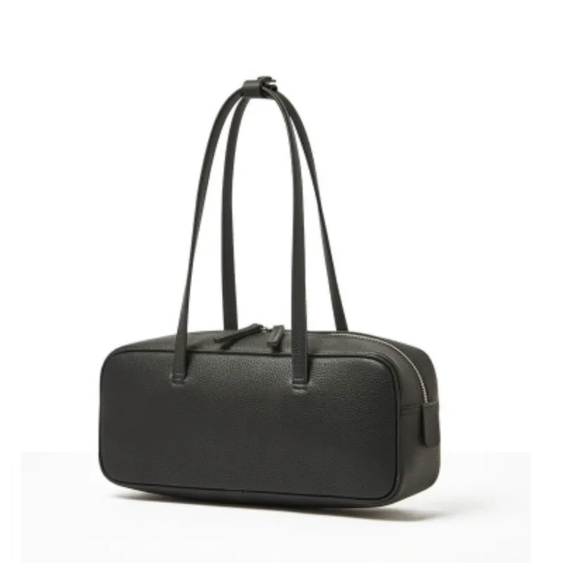 

Coated Cowhide Leather Bag Solid Color Pillow bag Women Large Capacity Armpit Bag 2020 New Arrival Retro Handbag