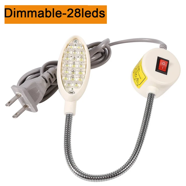 Super Bright LED Sewing Machine Light 10/20/30 LED Multifunctional Gooseneck Work Lamp for Lathes,Drill Presses,Workbenches Dimmable 28leds