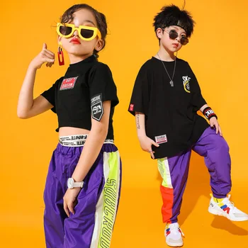 

Fashion Jazz Dance Costume Kids Summer Hip Hop Performance Clothing Street Dance Practice Clothes Child Dancing Outfits DC4312