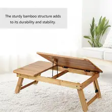Портативный складной деревянный Бамбуковый стол для ноутбука, диван-кровать, Офисная подставка для ноутбука, регулируемый деревянный стол для ноутбука