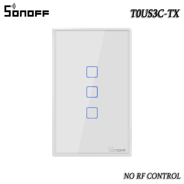 T0 TX WiFi Smart Wall Switch EU/US/UK 1/2/3 Gang Remote Control Light Switch Via Ewelink APP Work With Alexa Google Home