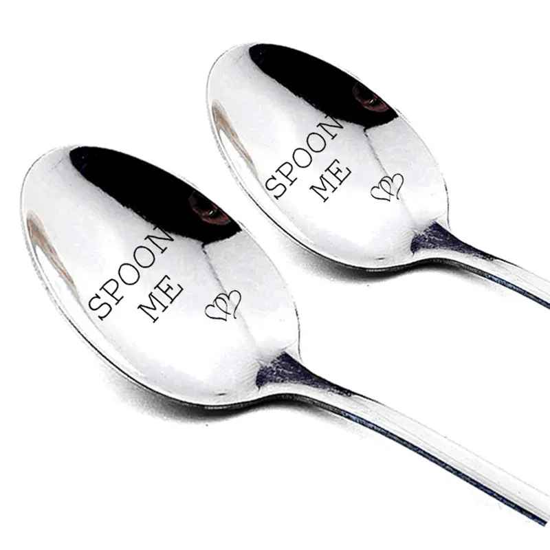 spoon me Свадебные сувениры и подарки для жениха и невесты длинная ложка маленькая любовь подарок вечерние подарки свадебный подарок для пары - Цвет: spoon me