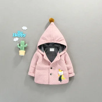 

New Winter Kids Jacket Girls' Baby Fashion Warm Card Cartoon Top Hoodied Coat Sweater Childrens Warm Outwear Thick Clothing