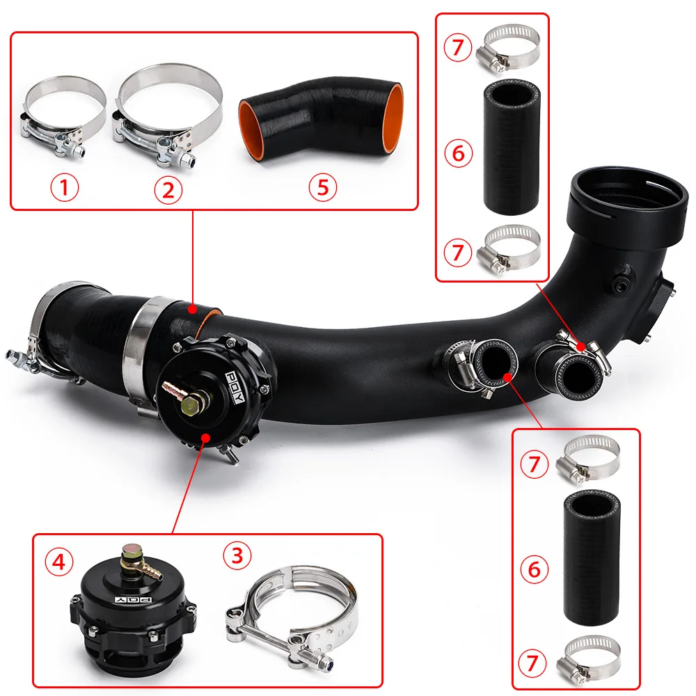 Engine Charge pipe Kit Fit For BMW N54 E88 E90 Turbo Pipe Blow Off Valve Flow Intake Pipe Kit With 50MM BOV