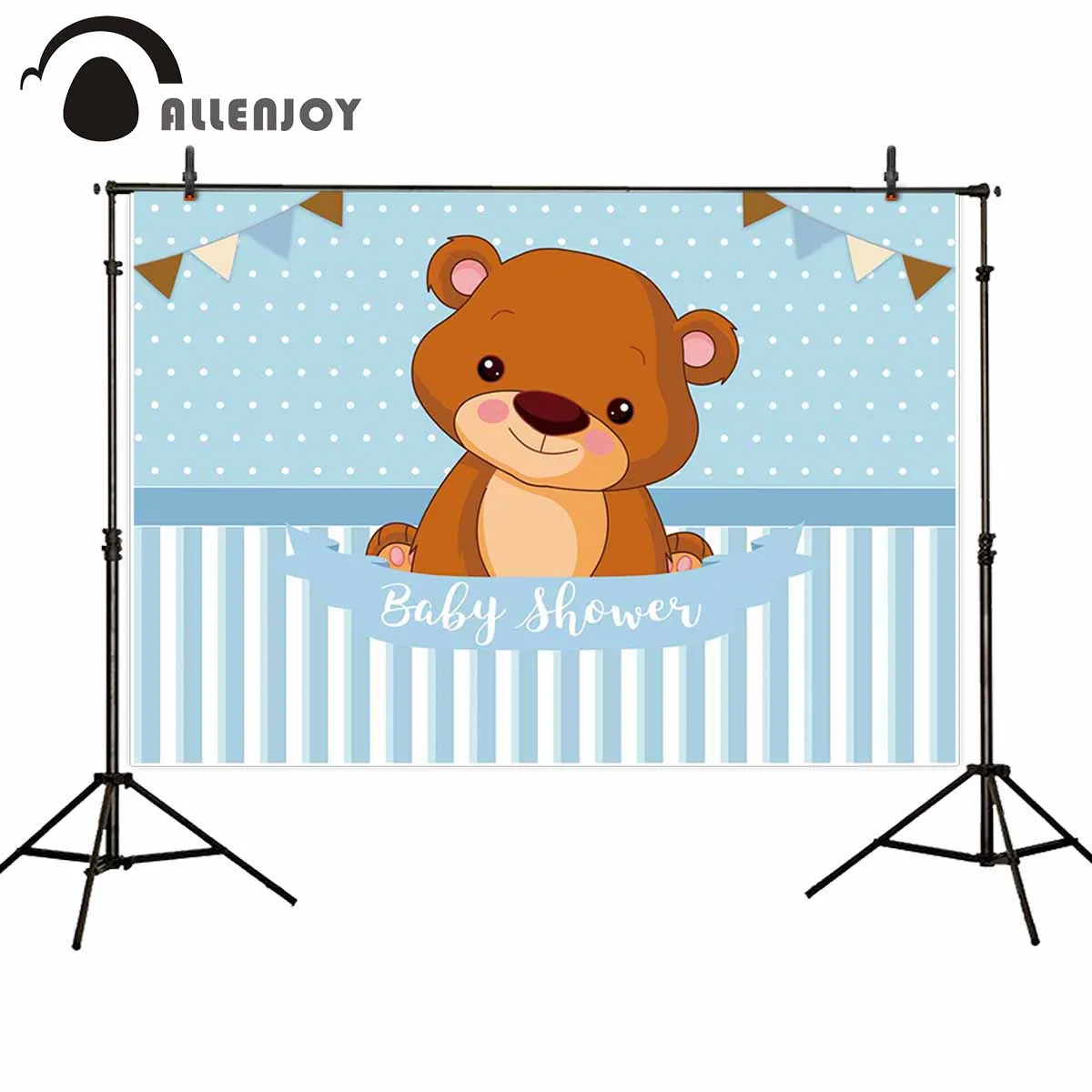 Allenjoy полосатые обои Декор милый медведь флаги мальчик детский душ фотозона для