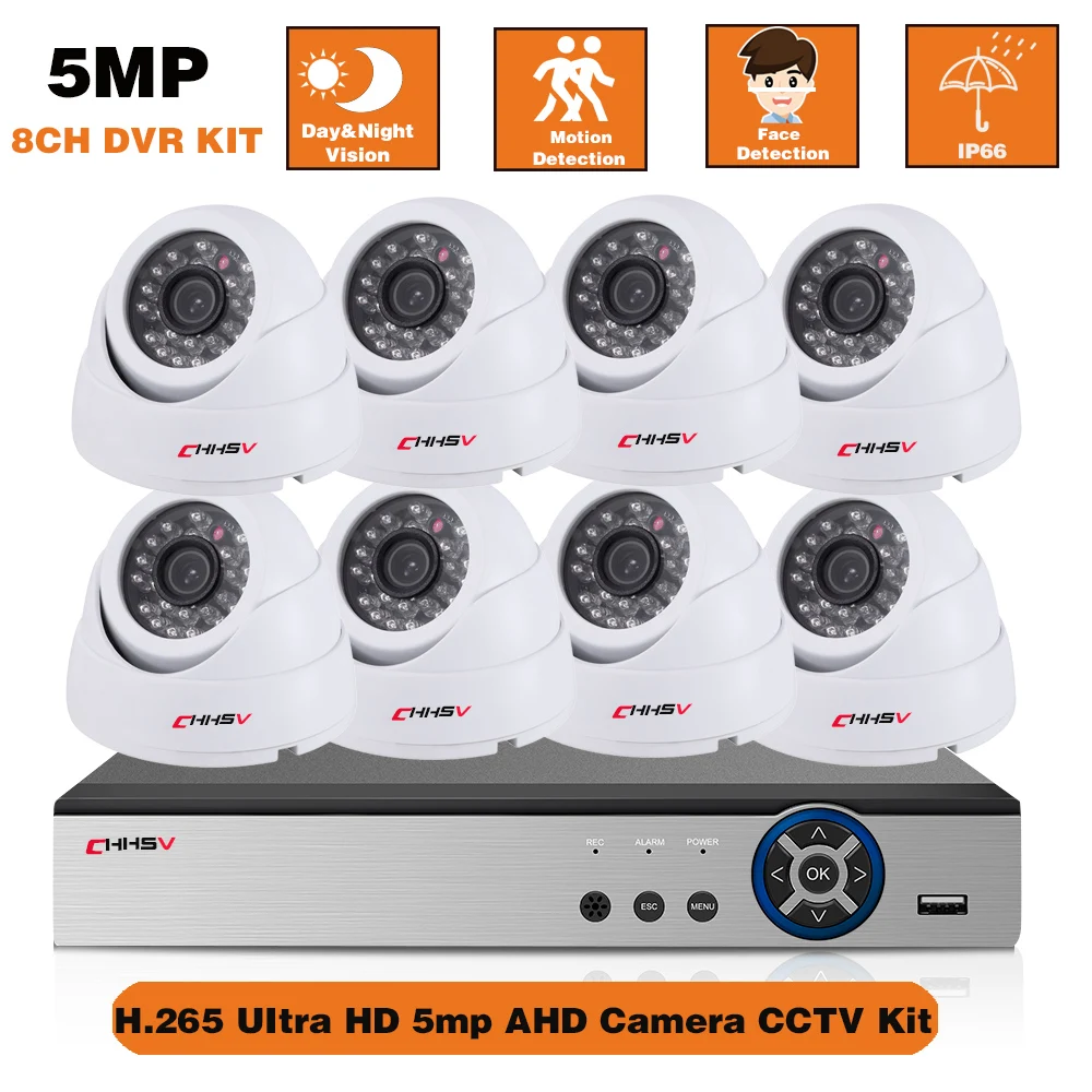 Система видеонаблюдения 5 Мп 8 шт. каналов DVR | Безопасность и защита