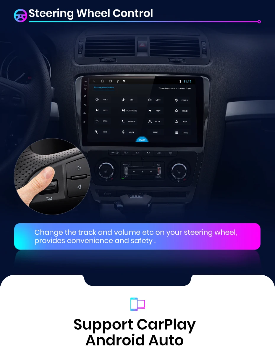 Junsun V1pro AI Voice 2 din Android Auto Radio for Skoda Octavia A5