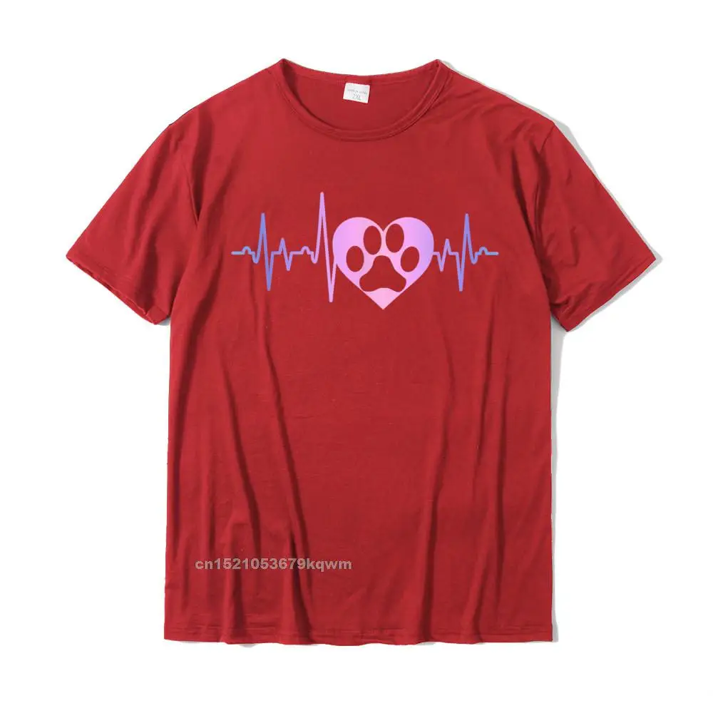  Men Tshirts Leisure Comics Tops Shirt 100% Cotton Round Collar Short Sleeve Personalized T Shirt ostern Day Wholesale Dog Paw Print Heartbeat EKG Women Girls Mom Puppy Lover Gift T-Shirt__5124 red