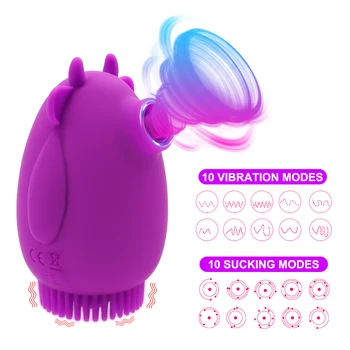 2 in 1 Sucking Vibrator for Women 10 Modes Clitoris Stimulator Oral Nipple Licking Vagina Sucker Adult Sexual Wellness Machine 6