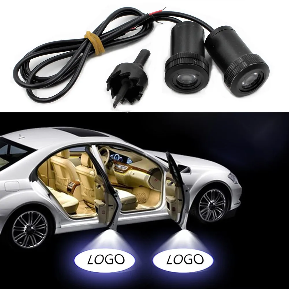 2 шт. Автомобильная дверь приветственные огни лазерный автомобильный призрак тени светодиодные лампы Универсальный для Lada Kia Toyoda hyundai Honda Ford