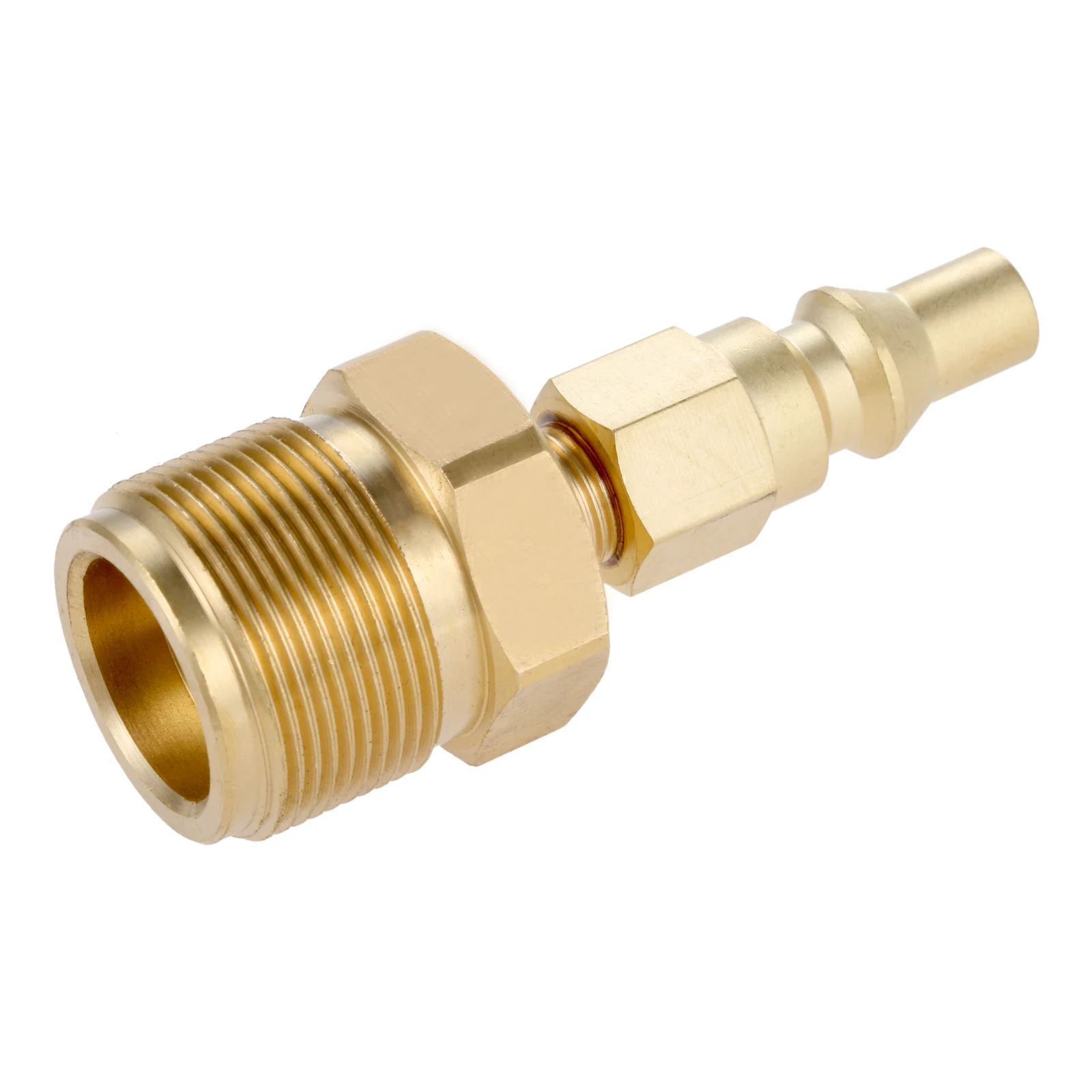 1pc 1/4" Quick Connect Disconnect Plug Brass 1lb Bottle Tank Thread Propane Adapter fit Portable Camper Grill Hook Up RV Trailer