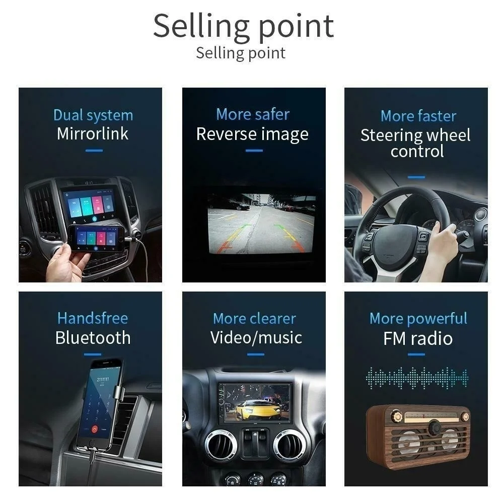 Auto Radios 7 Inch 2 DIN Car MP5 Player Bluetooth Touch Screen Stereo Audio Radio Camera USB/TF/AUX/FM Android And IOS Input