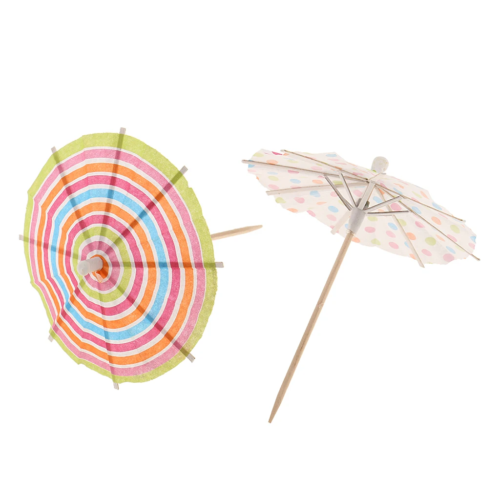 100stk. Cocktail Sticks Cocktail Sticks Toothpick Cake Topper Cupcake Picks With Paper Umbrella Design