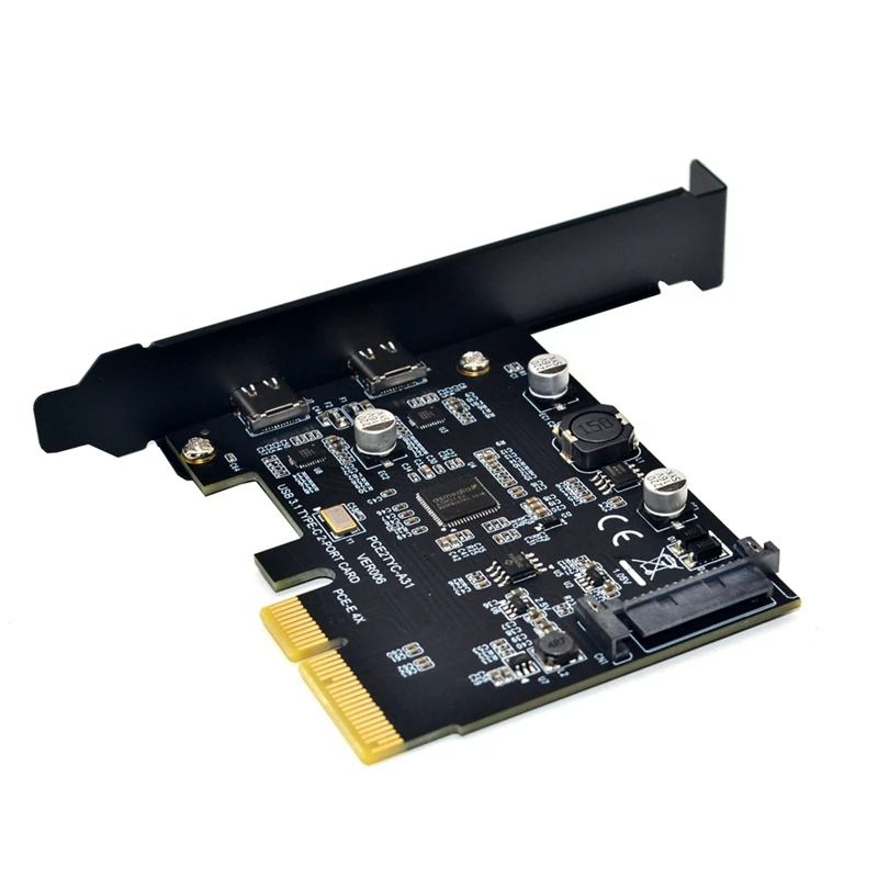 USB 3.1 To Type-C 2 Port Expansion Card PCI-E 4X To USB 3.1 Gen2 10Gbps USB C Adapter ASMedia ASM3142 Chipset for Desktop