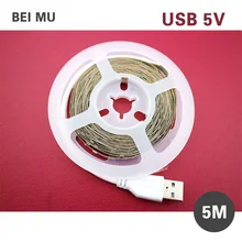 2835 Светодиодный светильник полосы, 5 м 150 светодиодный s 3000K теплый белый светодиодный Ночной светильник, самоклеящийся, фея светильник s для украшения вечерние, Кухня