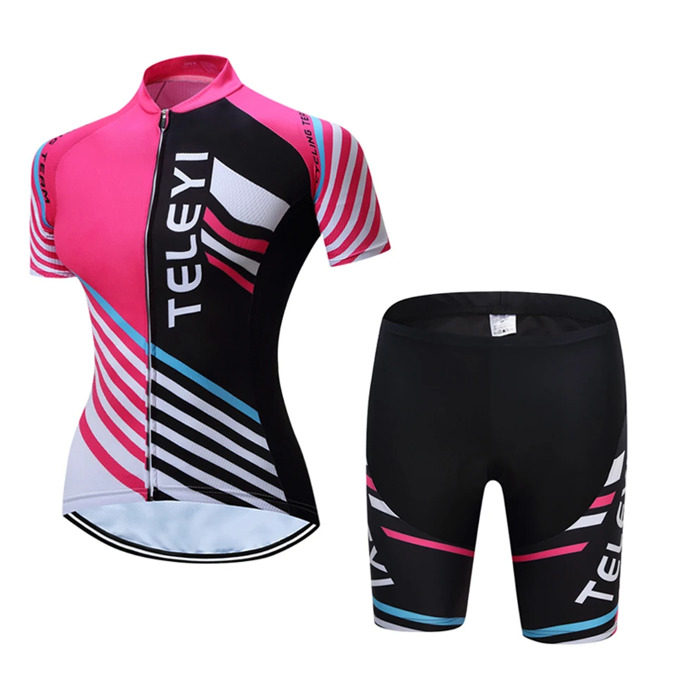Модная женская одежда для велоспорта, летний комплект из Джерси с коротким рукавом для женщин, комплект для велоспорта MTB, винтажный узор, дышащая одежда для шоссейного велосипеда - Цвет: 6