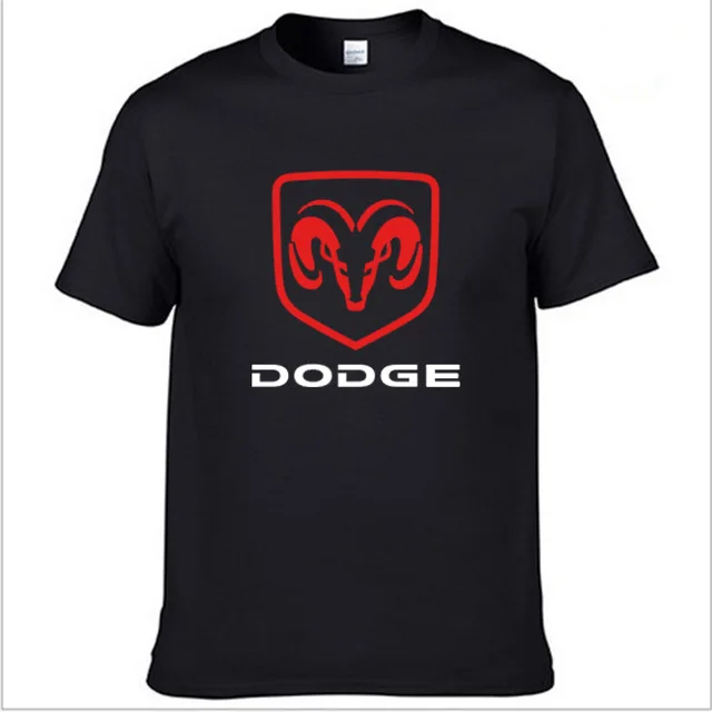Мужская футболка с коротким рукавом и логотипом dodge Car, летняя повседневная мужская однотонная хлопковая футболка, модная одежда в стиле хип-хоп Харадзюку - Цвет: as picture