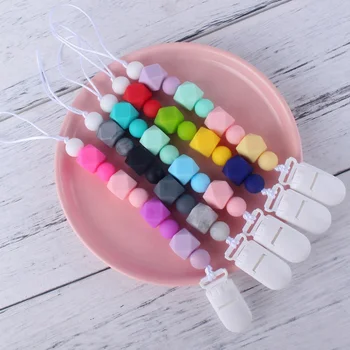 

Baby Pacifier Clips BPA Free Silicone Beads Infant Feeding Teething Chew Toys Dummy Nipple Holder Clips