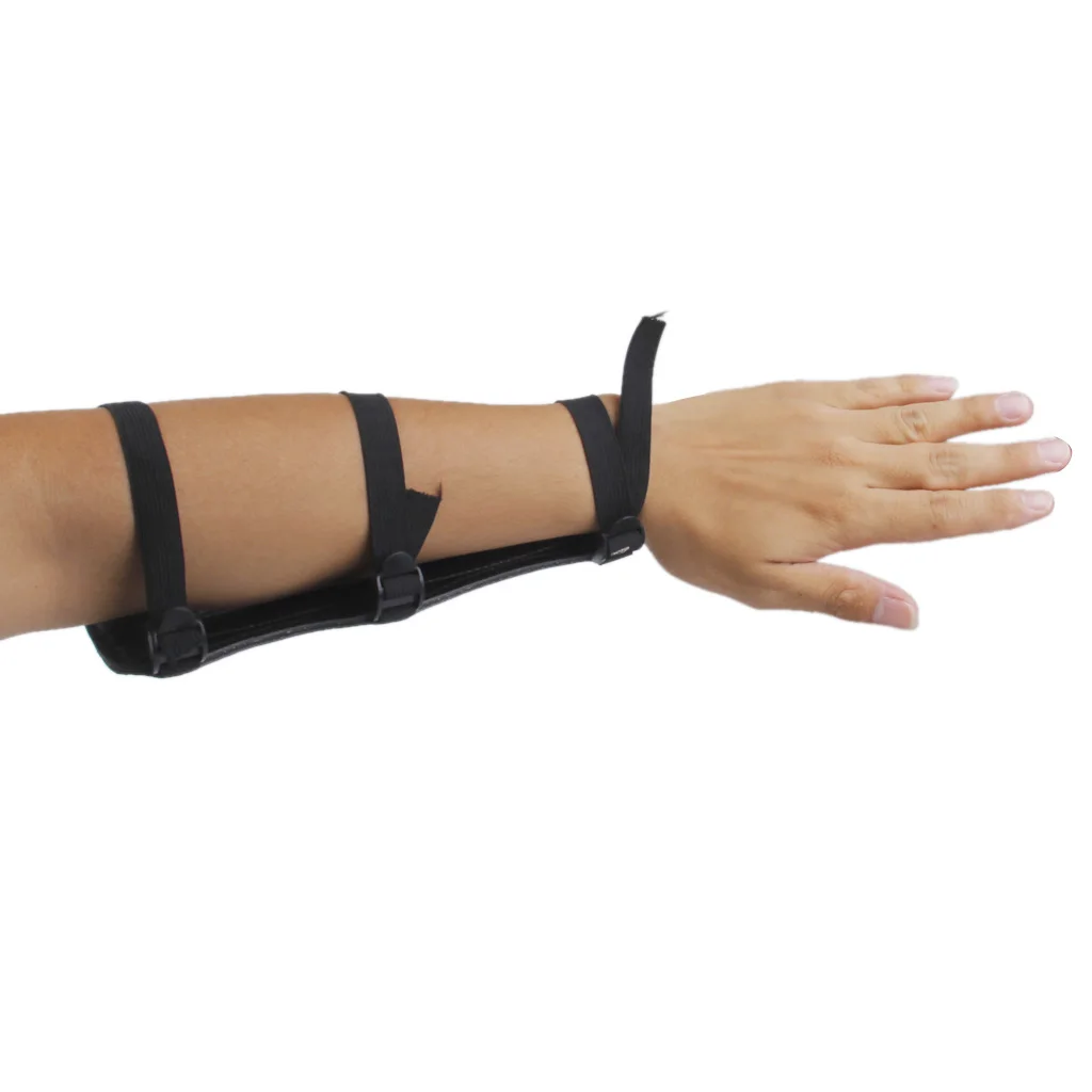 Archery Adjustable Elastic 3-Straps Artificial Leather Arm Guard & 3-fingers Protection Glove