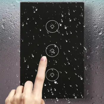 

Safe Remote Wireless Control Touchs Panel Smart Wall Light Waterproof Switch Tempered Module