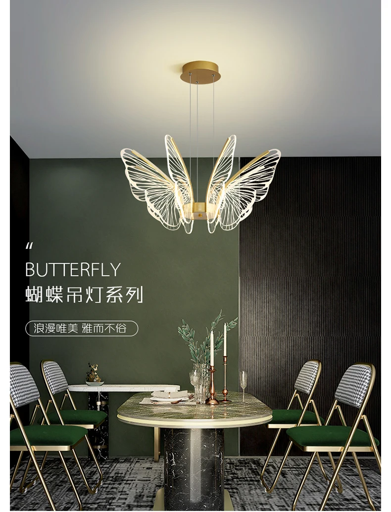 bubble chandelier Light luxury Nordic net red butterfly master bedroom chandelier dining room chandelier dining room atmosphere creative simpleneW wayfair chandeliers