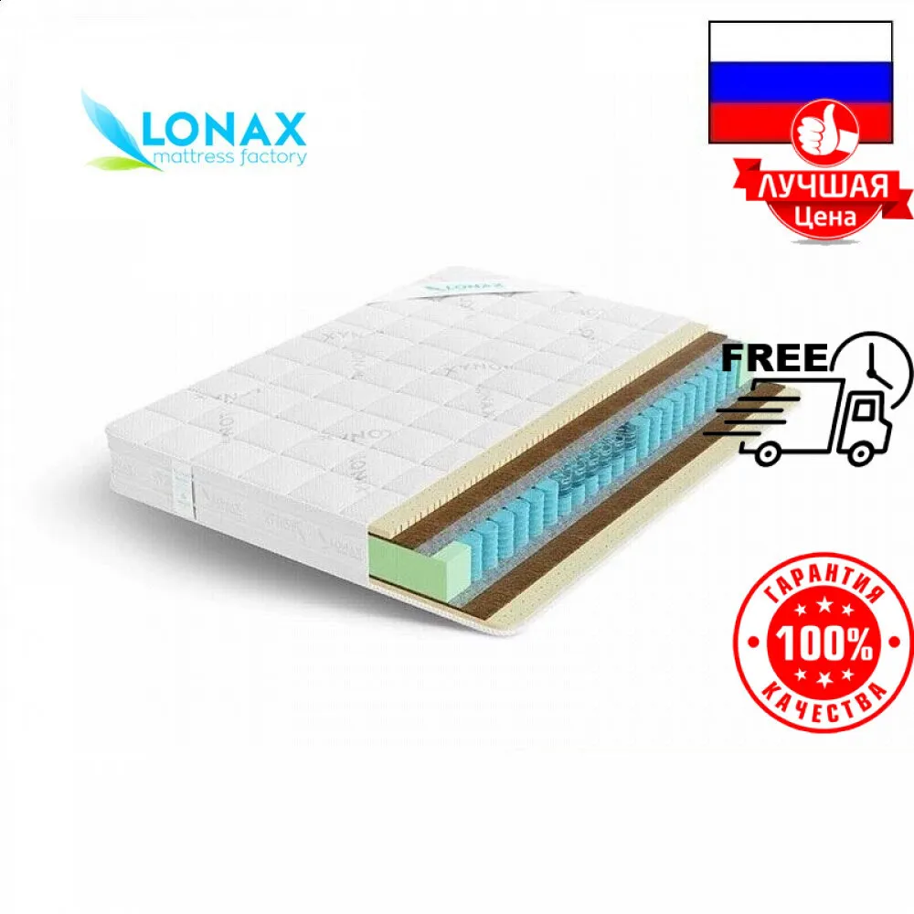 Bed mattresses Lonax Medium TFK for sleeping Furniture fittings home Mattress double single Matress orthopedic on the floor sleep | Мебель