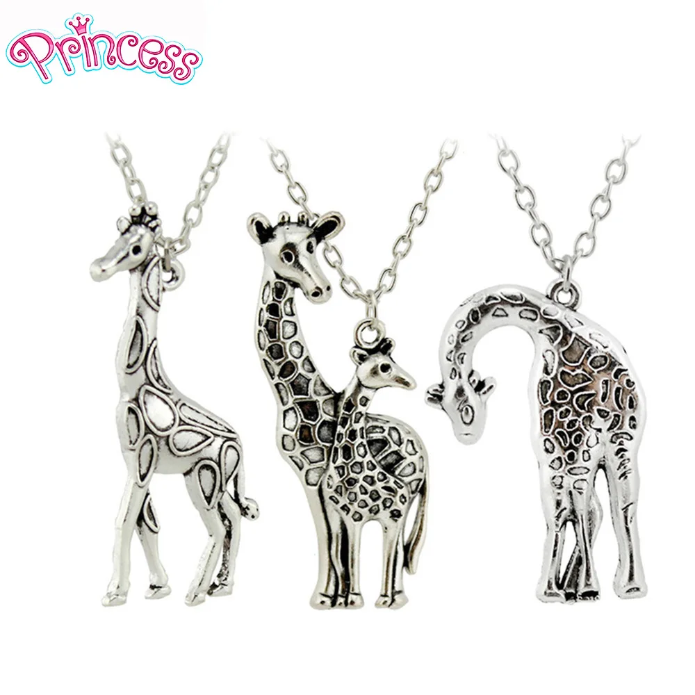 Новинка 2019 года для женщин Jewelry Винтаж серебро матери любовь жемчужное ожерелье с жирафом 26 "для оптовая продажа бесплатная Прямая доставка