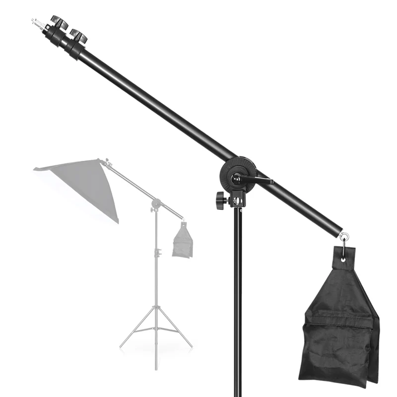 Tripé para Estúdio Fotográfico de Softbox 2m Flexível com Braço de Lança de 1.3m Suporte com Iluminação Fotografia Argola de Luz