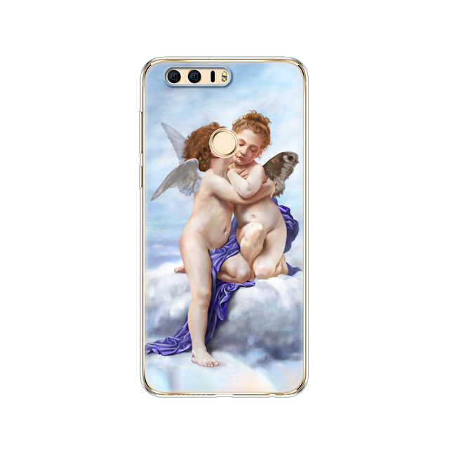 phone case for huawei honor 8 soft tpu silicon back cover 360 full protective printing clear coque