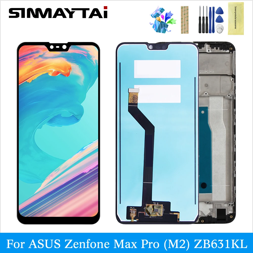 Оригинальный ЖК дисплей sinmaytai для ASUS Zenfone Max Pro M2 ZB631KL 6 26 дюйма экран + сенсорная