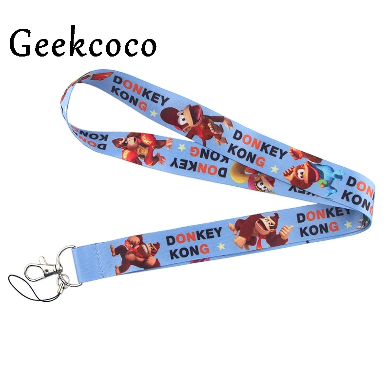

Donkey kong cartoon lanyard keychains Accessory For Mobile Phone USB ID Badge Holder Keys Straps Tags Neck lanyard J0545