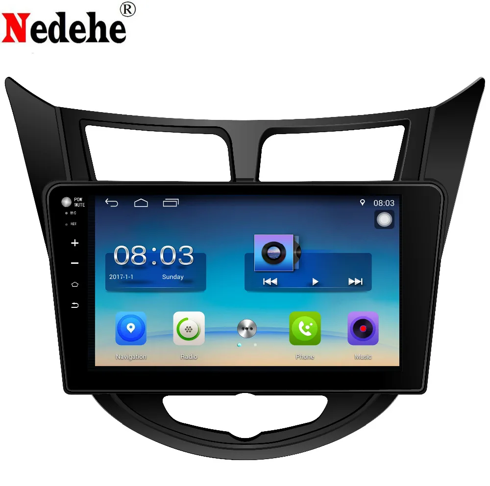 Nedehe 10 1 дюймов Android 8 автомобильный DVD GPS навигатор для Hyundai Solaris Verna 2011 2012 2013 2014 2015