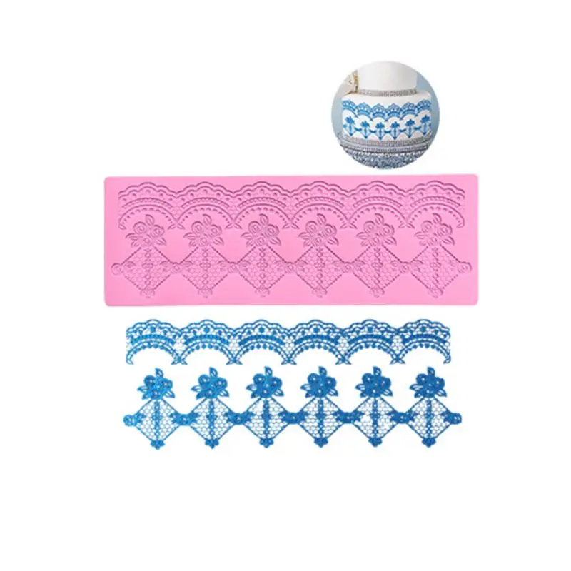 

4pcs/set Silicone Lace Fondant Cake Mold Sugarcraft Embossing Mould Mat DIY Tool X3UC