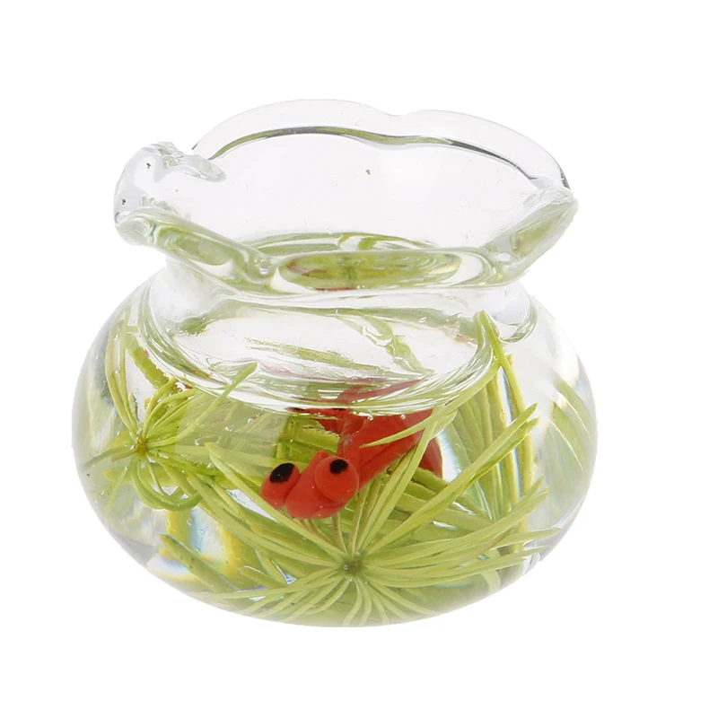 Dollhouse Miniature Glass Fish Tank Bowl Aquarium Doll House Home Ornament To XF