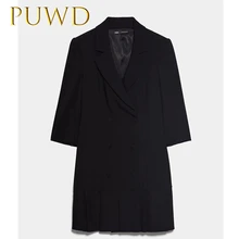 PUWD осенний женский темперамент, саморазвитие и плиссировка декоративный костюм куртка платье